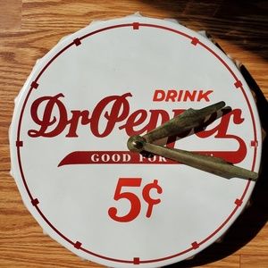 Dr. Pepper bottle cap battery powered wall clock